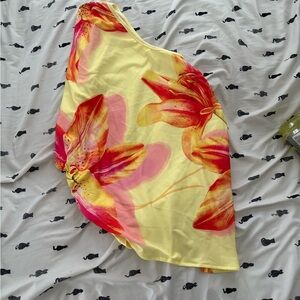 SHEIN Yellow and Pink Floral Blouse